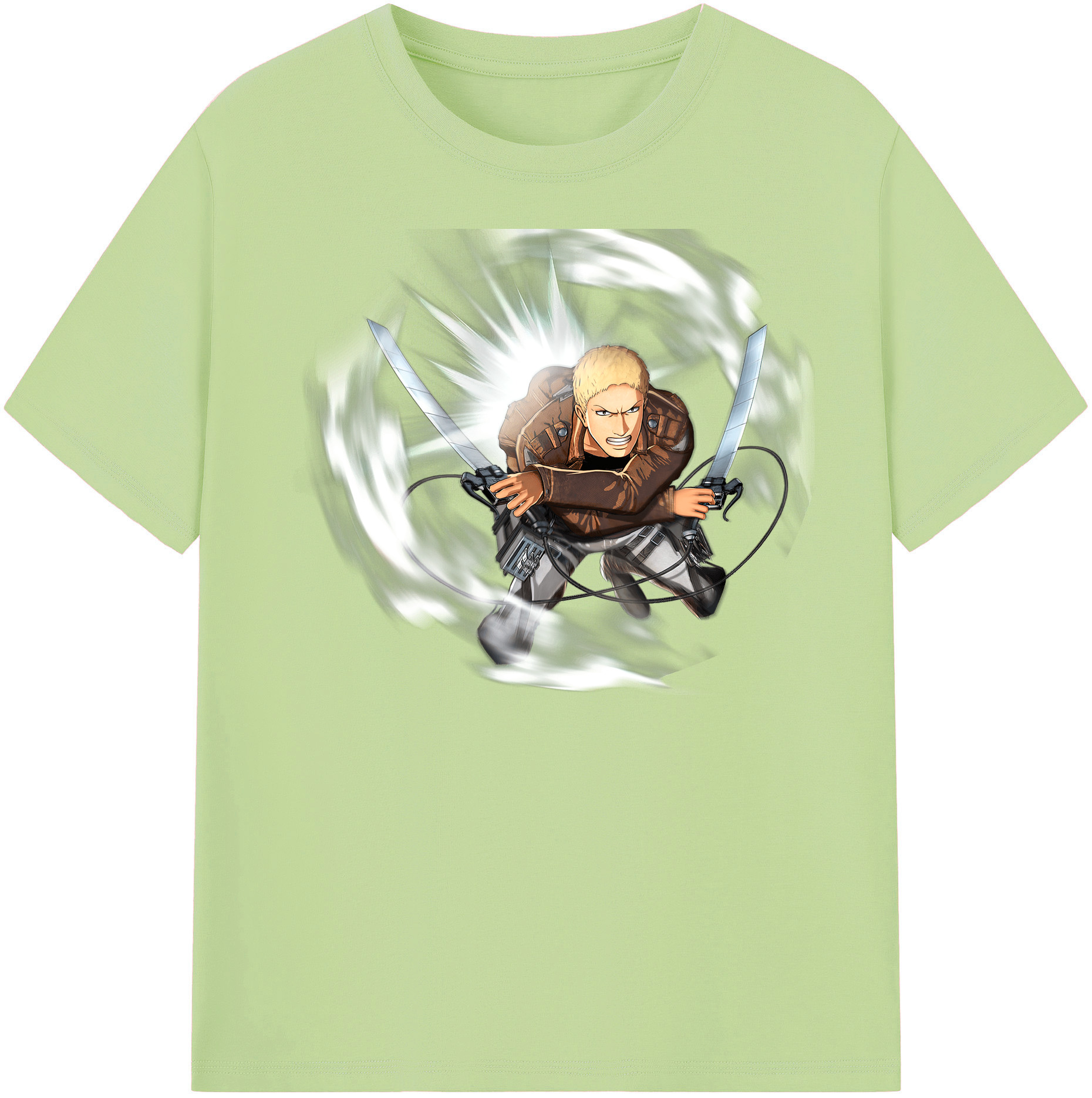 （画像用） 進撃の巨人 ライナー・ブラウン Attack on Titan Reiner Braun 綿100％半袖Tシャツ（フロントプリント）